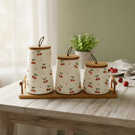 Porcelain Jar Set - 3 Pcs